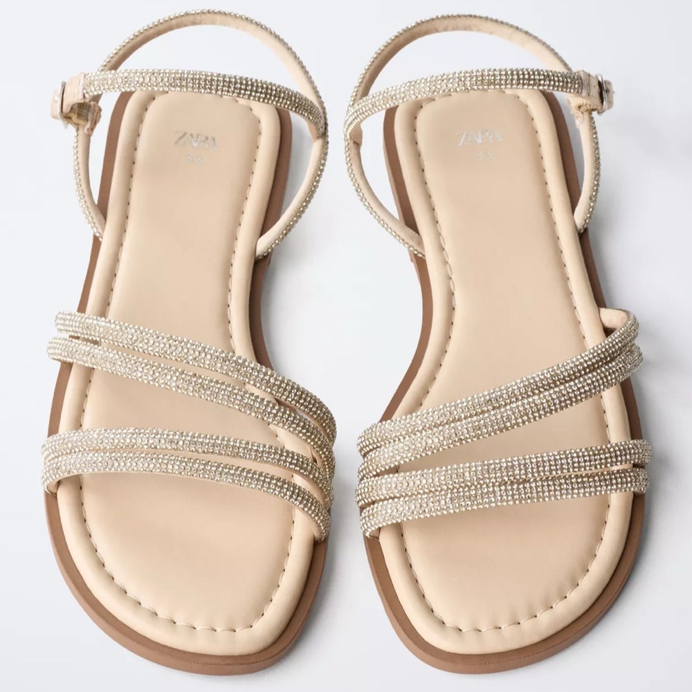 Zara Girls’ Beige Strappy Sandals